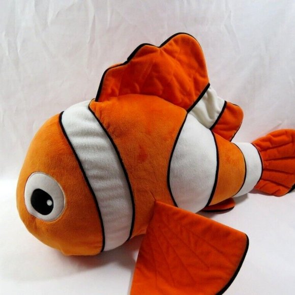 Disney's Finding Nemo Large Nemo Plush Cuddle Pillow Stuffed Toy Clown Fish 25" - Picture 2 of 6